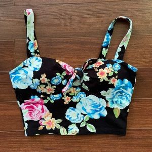 Padded Floral Crop - bundle deal w/ matching skirt